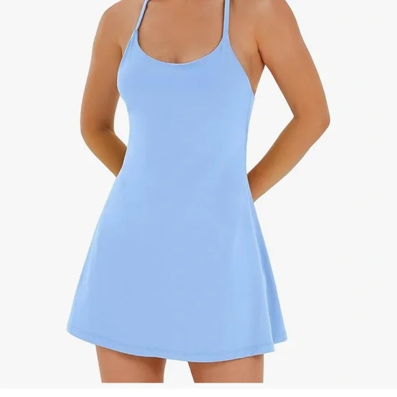 Sky Blue Women's Chemise Tennis Dress size Medium pads have been taken out - Picture 1 of 9